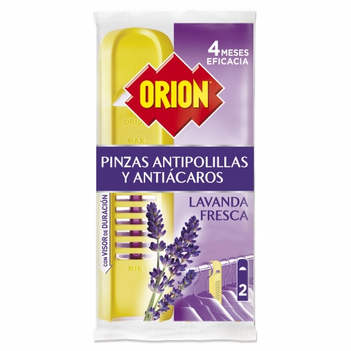 Pinza antipolillas para armarios aroma lavanda fresca Orion Protección Total 2 ud.
