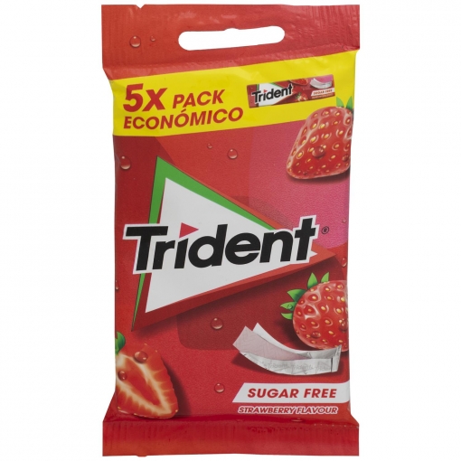 Chicles sabor fresa Trident 5 paquetes de 13,5 g.