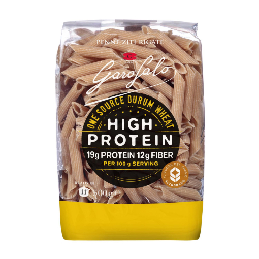 Pasta penne ziti rigate alto en proteínas Garofalo 500 g.