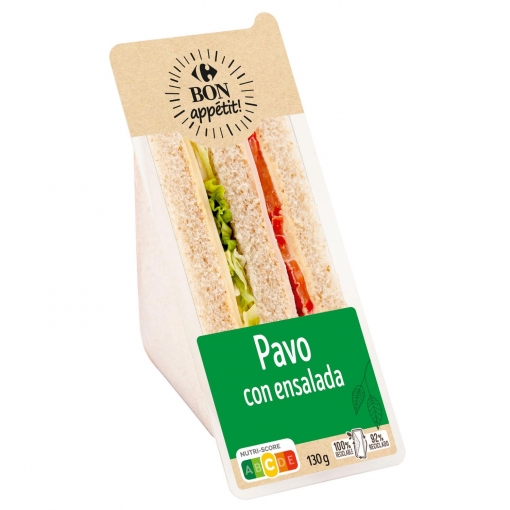 Sándwich integral pavo ensalada Bon Appetit Carrefour 130 g