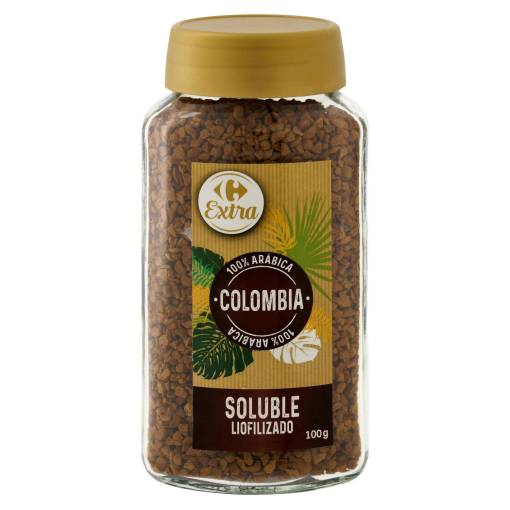 Café Colombia soluble liofilizado Carrefour Extra 100 g.