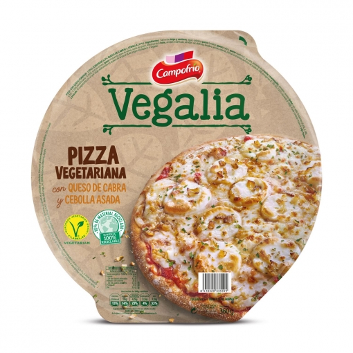 Pizza vegetariana con queso de cabra y cebolla asada Campofrío Vegalia 360 g.
