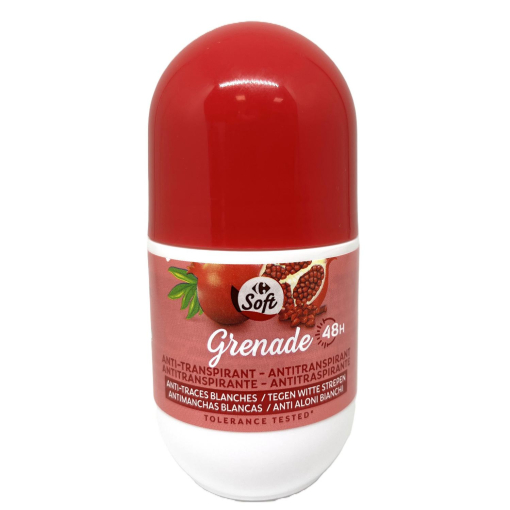Desodorante roll-on granada Carrefour Soft 50 ml.
