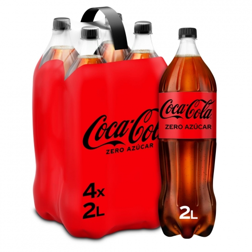 Coca Cola zero azúcar pack 4 botellas 2 l.