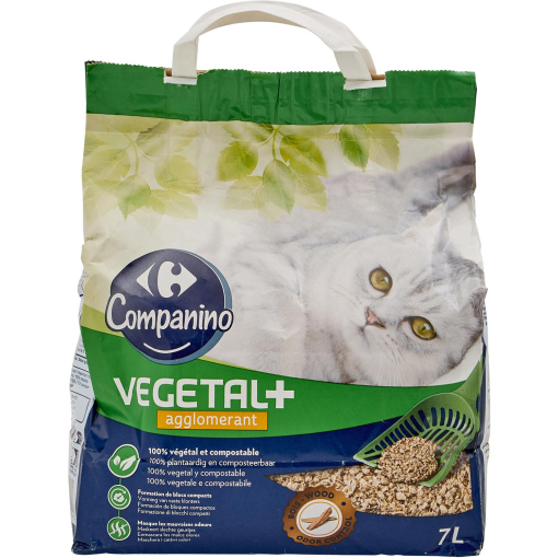 Lecho vegetal para areneros aglomerante Carrefour 7L