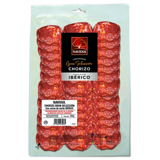 Chorizo ibérico Gran Selección Navidul sin gluten 100 g.