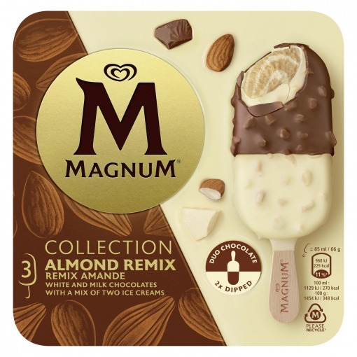 Bombón helado Almendrado Remix Magnum 3 ud. 