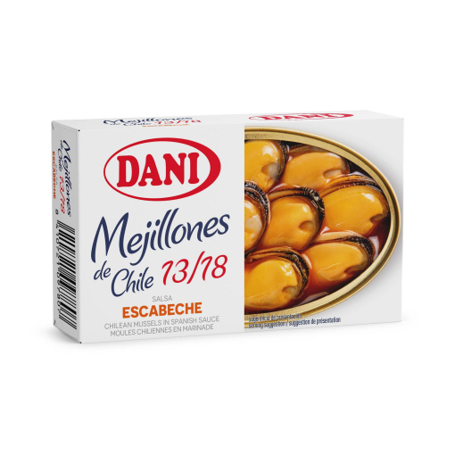 Mejillones chilenos en escabeche 13/18 Dani 69 g.