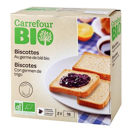 Biscottes normales ecológicos Carrefour Bio 300 g.