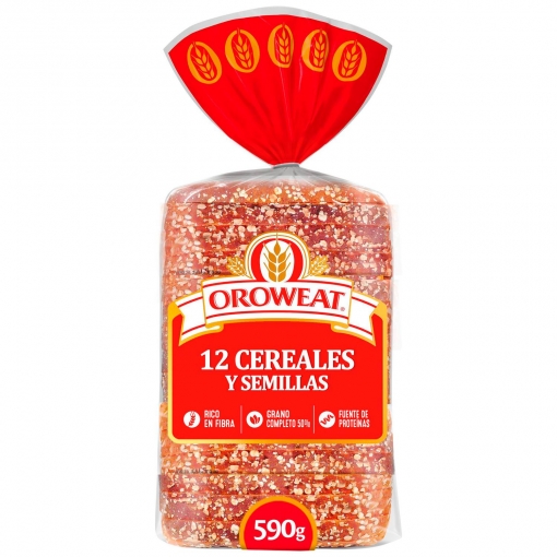 Pan de molde integral 12 selección cereales y semillas Oroweat 590 g.