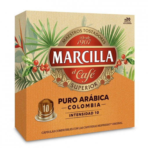 Café en cápsulas Colombia Marcilla compatible con Nespresso 20 ud.