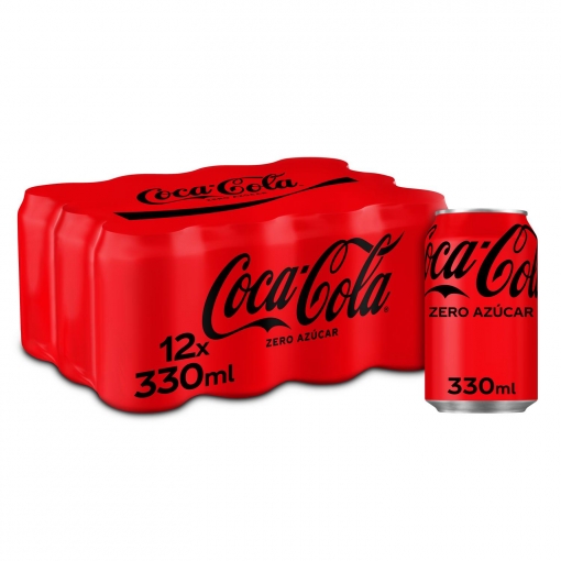 Coca Cola zero azúcar pack 12 latas 33 cl.