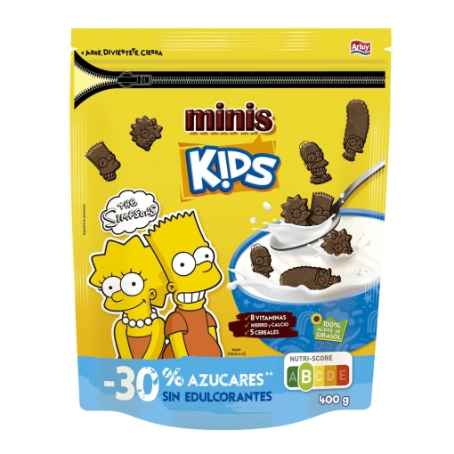 Mini galletas The Simpsons Kid's -30% azúcares sin edulcorantes Arluy 400 g.