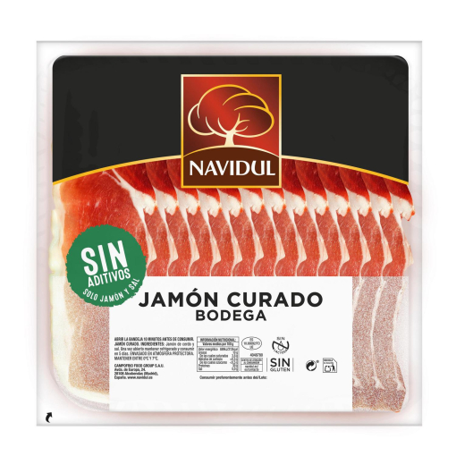 Jamón curado Navidul sin gluten y sin lactosa 180 g.