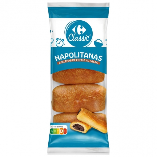 Napolitanas rellenas de chocolate Classic' Carrefour 320 g.