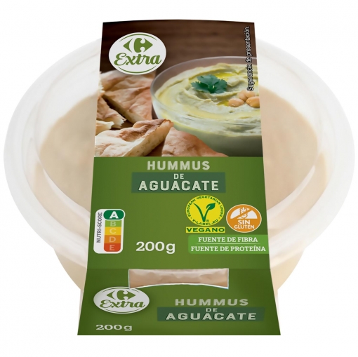 Hummus de aguacate Carrefour Extra sin gluten 200 g.