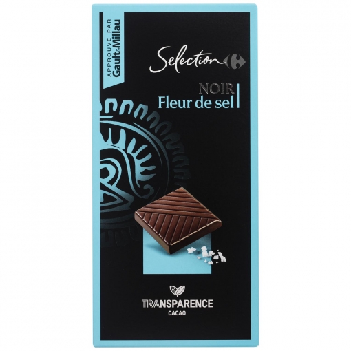 Chocolate negro con flor de sal Carrefour Selección 100 g.