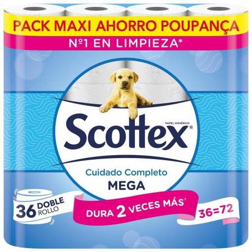 Papel higiénico Megarollo Scottex 36 rollos