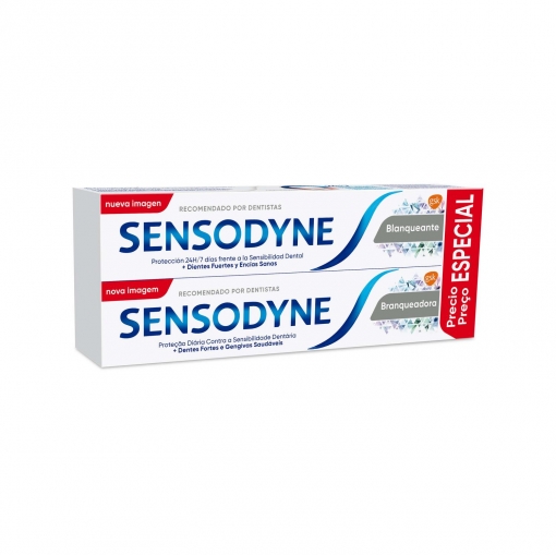 Dentífrico para dientes sensibles Blanqueante Sensodyne pack de 2 unidades de 75 ml.