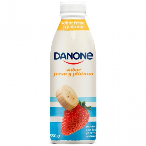 Yogur líquido sabor fresa y plátano Danone 550 g.