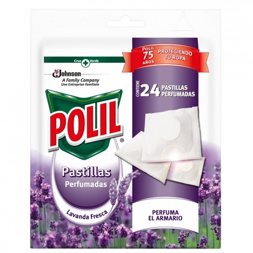 Antipolillas pastillas perfumadas lavanda fresca Polil 24 ud.