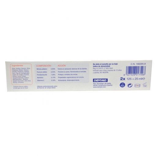 Dentífrico plus flúor Desensin pack de 2 unidades de 125 g.