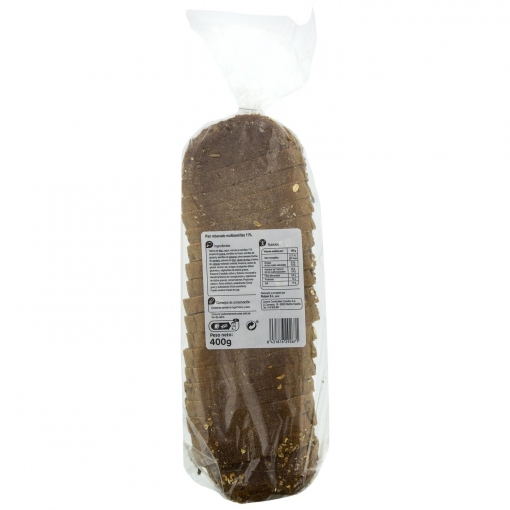 Barra de pan rústica multicereales rebanada 400 g