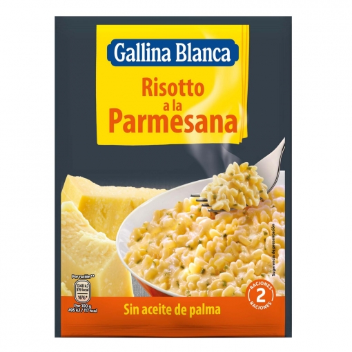 Risotto parmesana sobre Gallina Blanca 175 g.