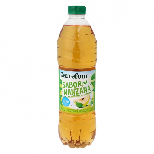 Refresco de manzana Carrefour sin gas botella 1,5 l.