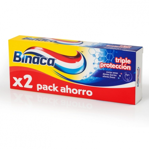 Dentífrico Triple Protección Duplo Binaca pack de 2 unidades de 75 ml.