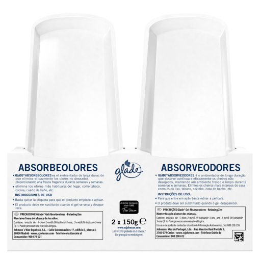 Ambientador absorbeolor relazing zen Glade pack de 2 ud.