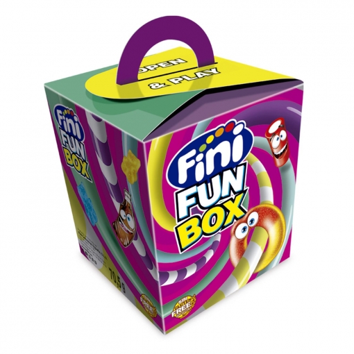 Surtido de caramelos de goma y geles dulces Fun Box Fini sin gluten 70,5 g.