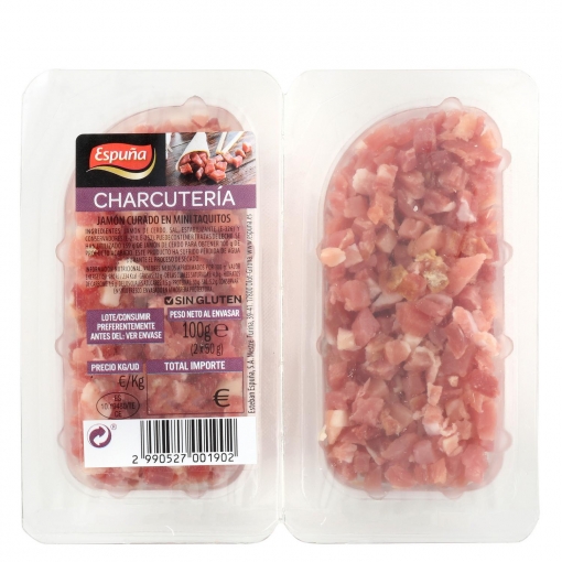 Mini taquitos de jamón curado Espuña sin gluten 2x50 g