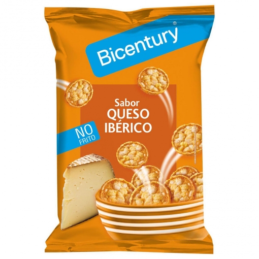 Tortitas de maíz sabor queso ibérico Bicentury 70 g.