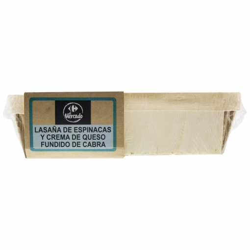 Lasaña de espinacas y crema de queso fundido de cabra Carrefour 350 g