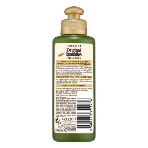 Aceite en crema oliva mítica sin aclarado Garnier Original Remedies 200 ml.