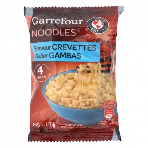 Noodles sabor a gamba Carrefour 85 g.
