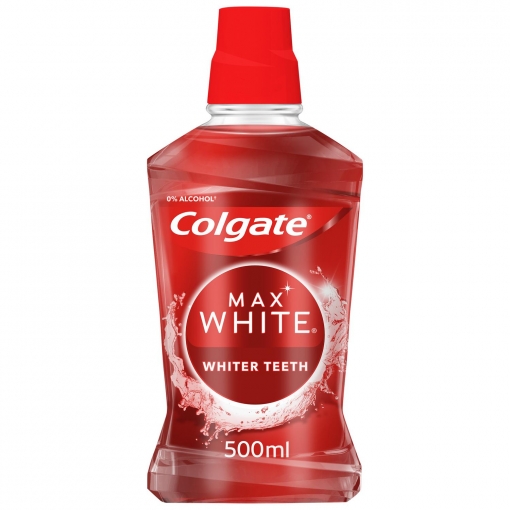 Enjuague bucal blanqueador dientes blancos Max White Expert Colgate 500 ml.