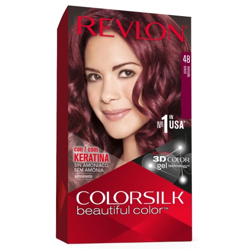 Tinte de cabello permanente sin amoniaco tono 48 borgoña Colorsilk 1 ud. | Supermercado compra online