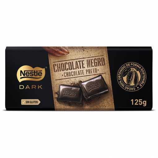 Chocolate negro Nestlé Dark sin gluten 125 g.
