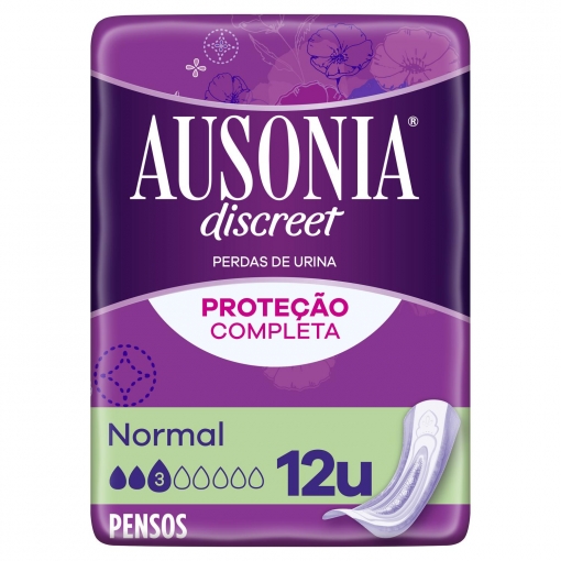 Compresas para incontinencia de orina protección completa normal Discreet Ausonia 12 ud.