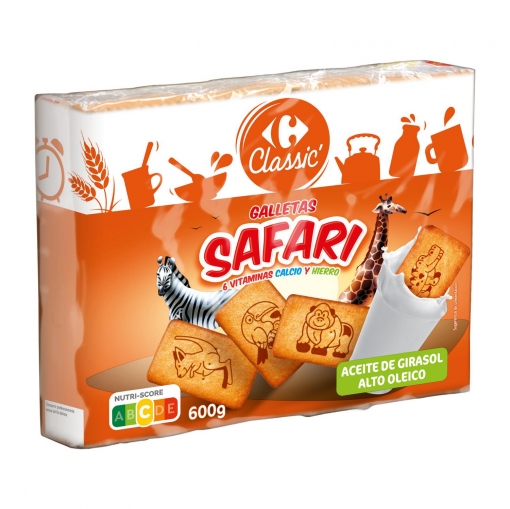 Galletas Safari Carrefour Classic pack de 3 unidades de 200 g.