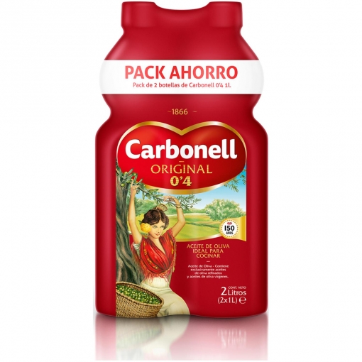 Aceite de oliva original 0,4º Carbonell pack de 2 botellas de 1 l.