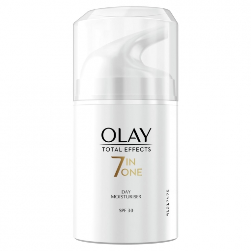 Crema facial hidratante de día 7En1 con SPF 30 y niacinamida Total Effects Olay 50 ml.